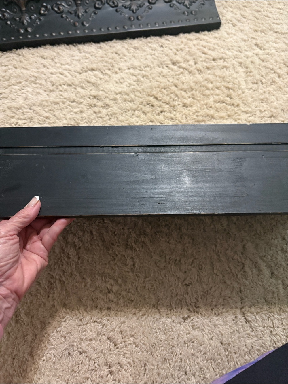 Ornate Bronze Wall Shelf with Antique Detailing - Picture 2 of 3